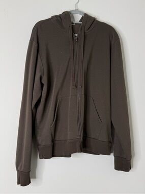 Alo Yoga Classic Zip-Up Hoodie in Dark Brown